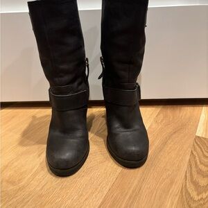 Women's Black Leather Boots by Halogen